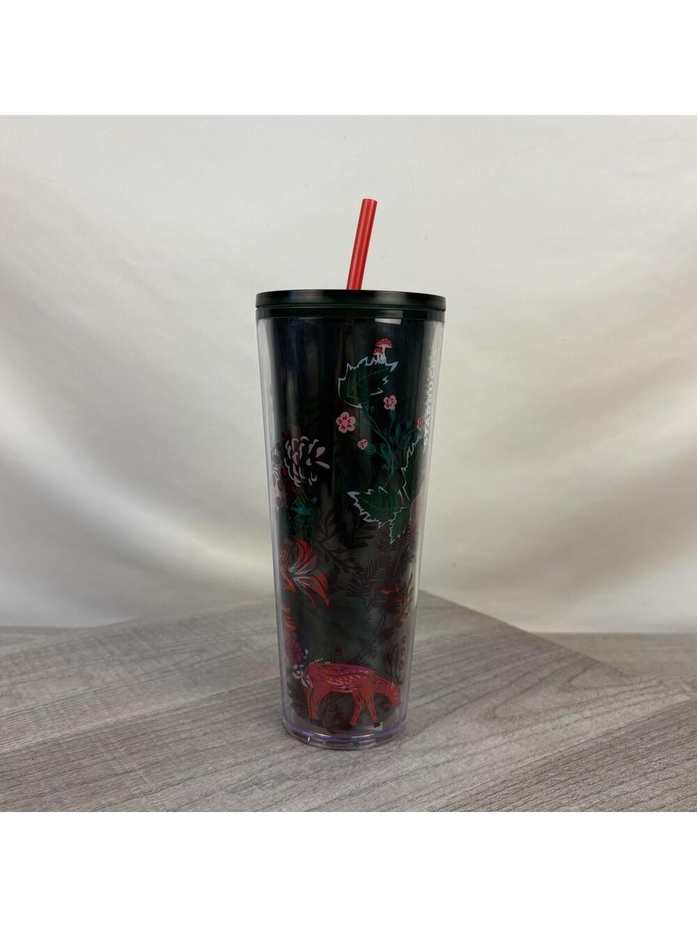 Starbucks Holiday 2022 Poinsettia Silicon Straw Topper Cold Cup Tumbler 24oz